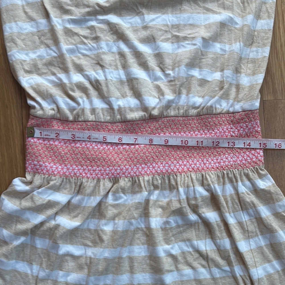 Lilly Pulitzer Beige and White Striped Dress sz M - Picture 10 of 11